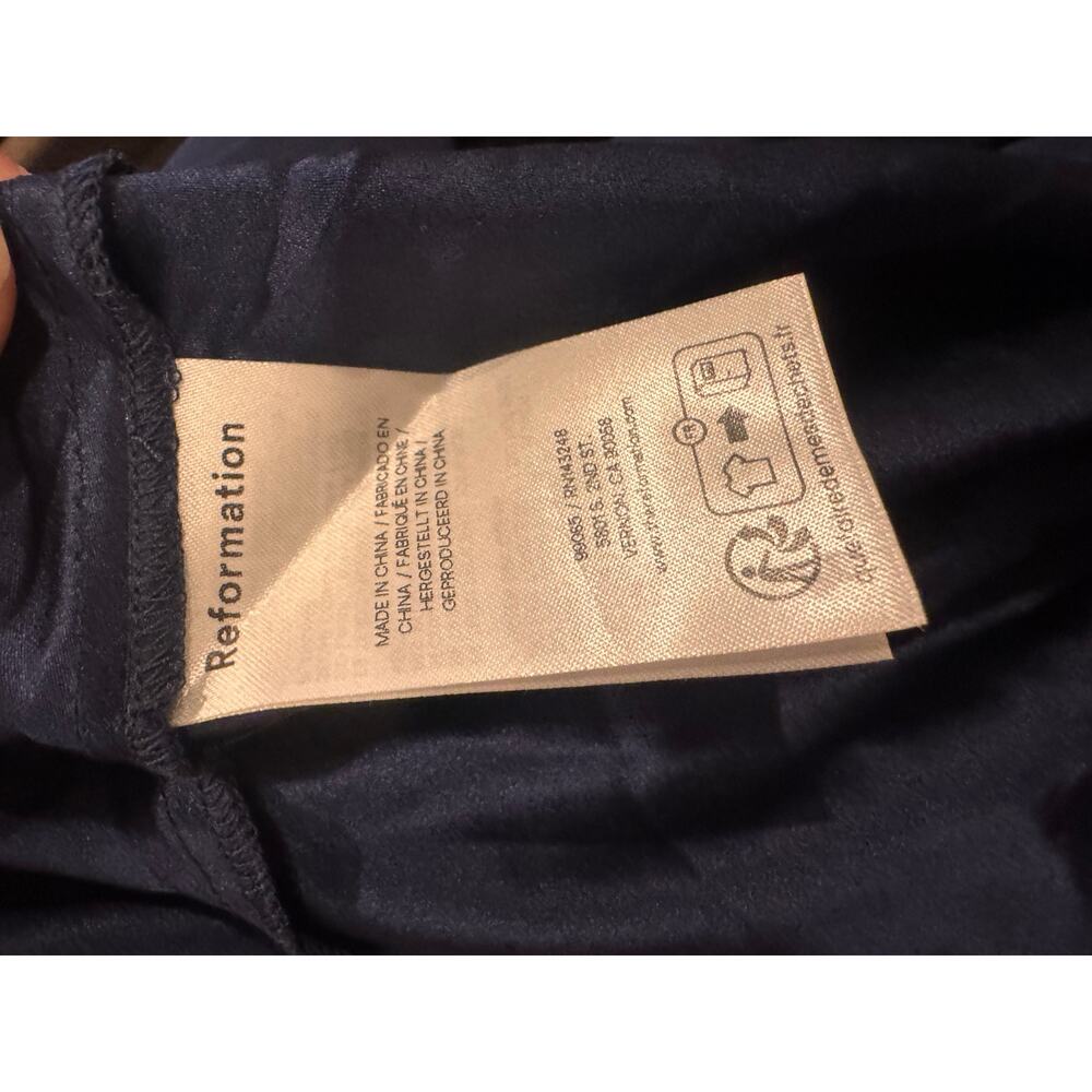 Reformation Caila Silk Maxi Dress Navy Blue Size S NWT - Picture 9 of 10